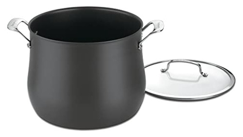 ******* Contorno Anodizado Duro 12-quart Olla Con Tapa, Negr