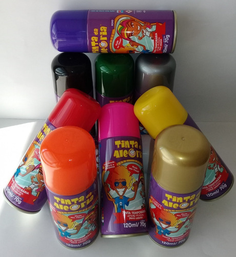 Imagem 2 de 2 de Spray Colorido Para Cabelo Lavável 120ml