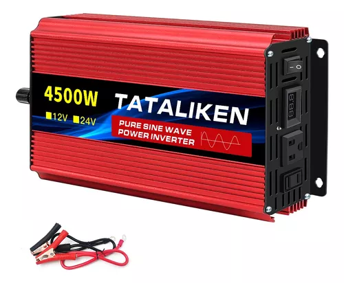 Inversor 12V a 240V-Inverter 12V a 240V - Inversor de corriente de onda  sinusoidal pura 1500W Inversor de corriente para coche Adaptador de