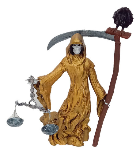 La Santa Muerte / San La Muerte Con Cuervo Y Balanza 20cm