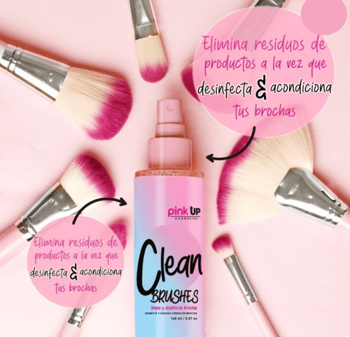 Limpiador Brochas Desinfectante Spray Pink Up Original | MercadoLibre