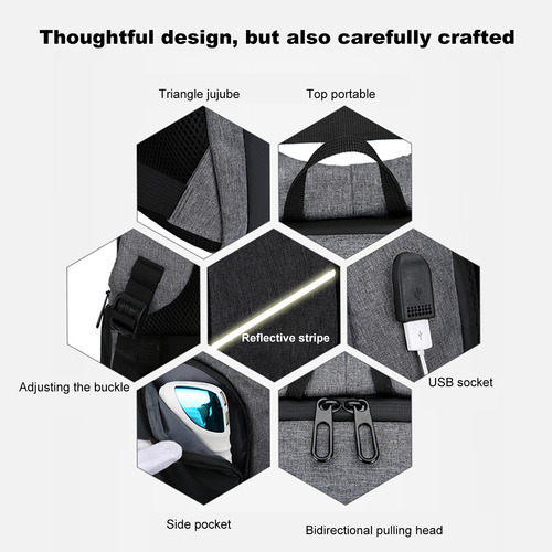 Mochila Portátil Para Portátil De 17 Pulgadas Con Puerto Usb