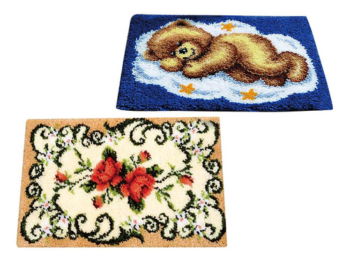 2x Diy Cojín Alfombra Alfombrilla Alfombrilla De Gancho