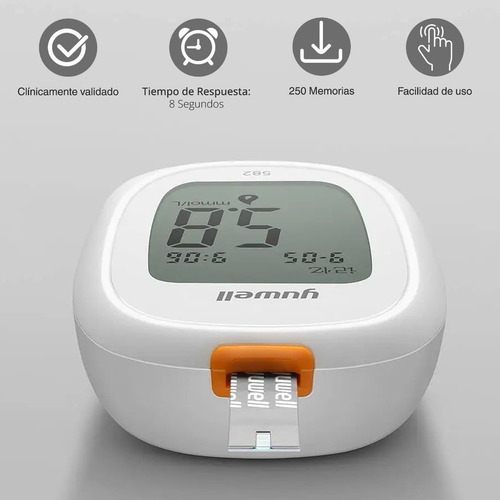 Imagen 5 de 7 de Medidor De Glicemia Yuwell 200 Tiras 200 Lancetas - Topmedic