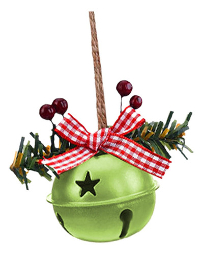 Campana De Navidad Con Lazo, Timbres Campanas Redondas Verde