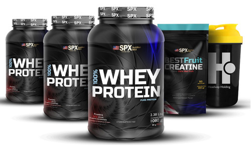 3 Whey 100% De Spx (3 De 1080gr) +una Creatina 300 Gr + Vaso