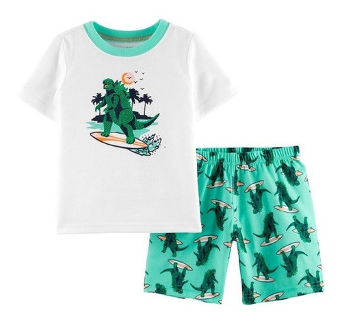 Conjunto Bebe Niño 2 Pzs Carter´s Camisa, Short Dinosaurio