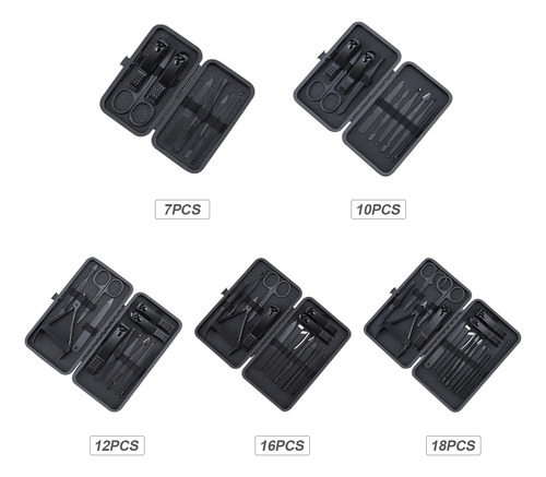 Set De 7 Piezas Con Estuche, Set De Cortaúñas Profesional Pa