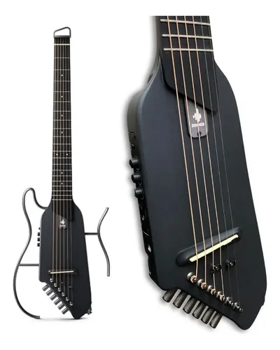 Violão Portátil Hush-i Donner Cordas De Aço Cor Hush-i Black