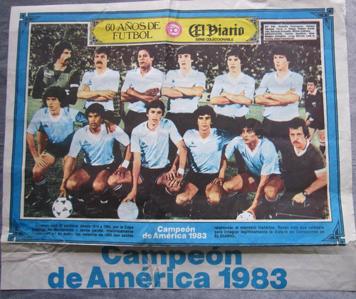 Poster Selección Uruguay Campeon De America 1983 Fútbol 