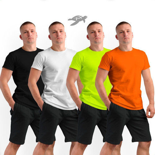 Kit 4 Camisetas Básica Masculina Dry Fit Lisa Tradicional