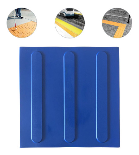 Piso Tatil Direcional Pvc 25x25 Azul Kit C/35