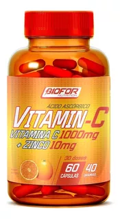 Vitamina C 1000mg + Zinco 10mg - 60 Cápsulas Biofor