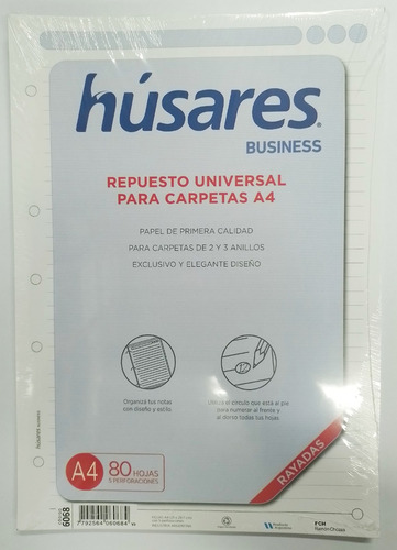 Repuesto A4 Husares Business 80 Hojas