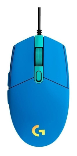 Imagen 1 de 3 de Mouse de juego Logitech  G Series Lightsync G203 azul