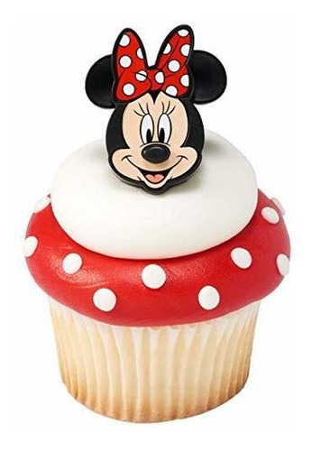 Adorno Cupcakes 24 Adornos Para Cupcakes De Minnie Mouse, Su