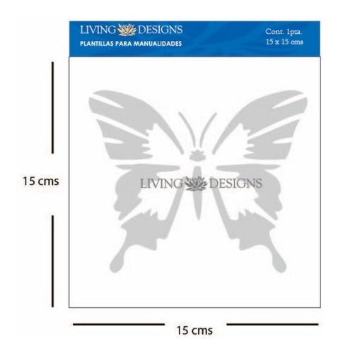 Plantilla Living Manualidades Stencil Mini Mariposa 15x15cm