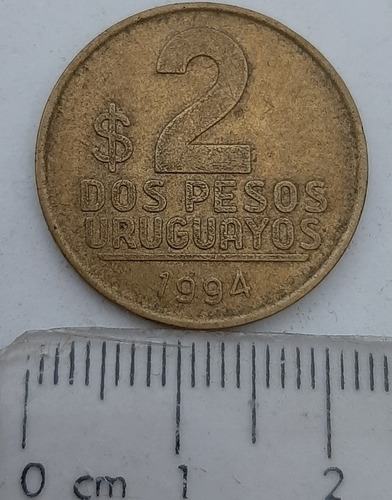 Moneda Uruguay 2 Pesos Uruguayos Año 1994 