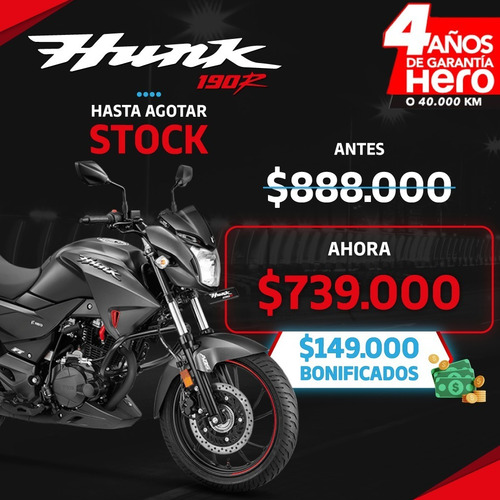 Imagen 2 de 15 de Hero Hunk 190 Fi 0km 2023 Promo Limitada