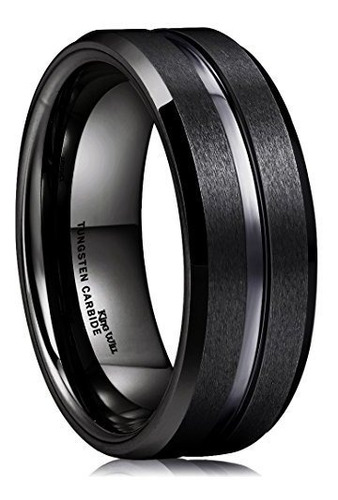 King Will Classic Men Black Carburo De Tungsteno 8 Mm Pulido