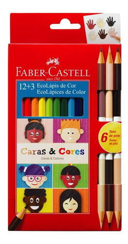 Lápices Faber Castell X12 De Colores + 6 Tonos Piel Original