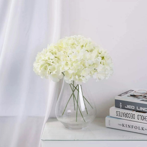 5pcs Ramo De Hortensia Flores Artificiales Flor De Seda