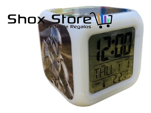 Imagen 2 de 5 de Reloj Despertador Digital Alarma Luz Temperatura Disney Niño