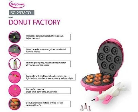 Betty Crocker Mini, Donut Maker Antiadherente, Rosa