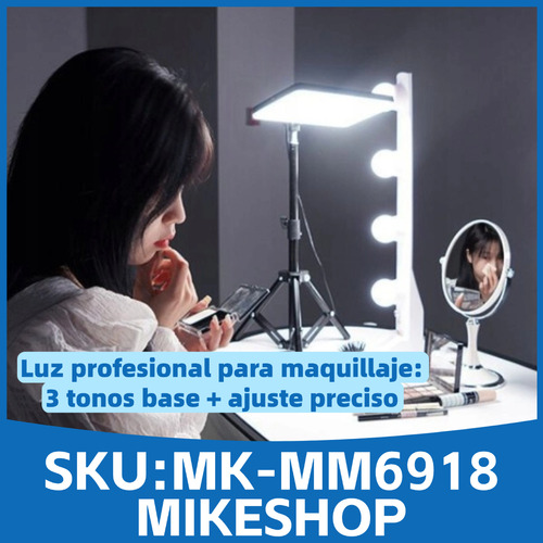 Torre Luz Led Foco Dimeable X 2 Para Fotografía Y Maquillaje Blanco Blanco (neutro, Cálido Y Frío)
