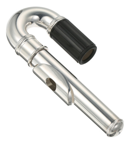 Juego de instrumentos musicales con cabeza curva, flauta, color plata niquelada