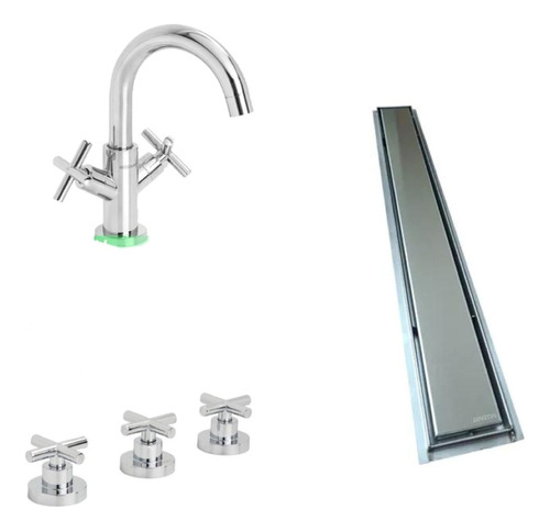 Griferia Mozart Super Combo Lavatorio +bidet 3+rejilla 50x10