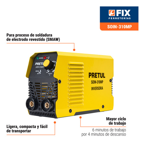 Mini Soldadora Inverter Pretul Soin-310mp 100 A 127 V 60 Hz