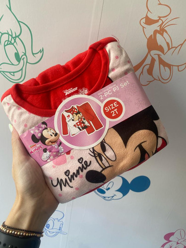 Pijama De Minnie Mouse De Niña De Color Rojo