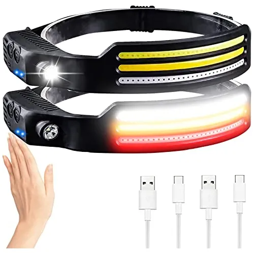 Punlim Linterna Frontal Recargable, Lámpara Frontal Superbri