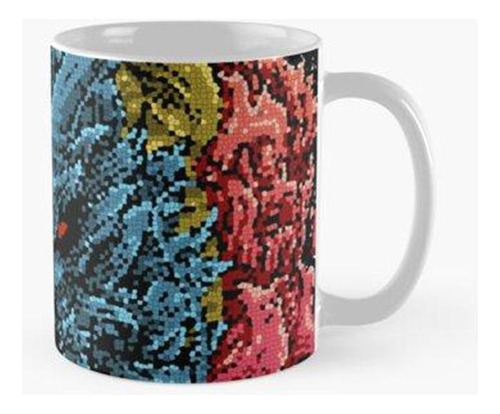 Taza Dragón De Fuego Mosaico Calidad Premium