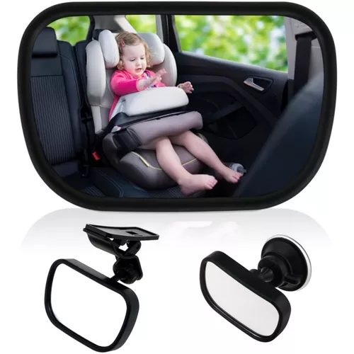 Moyu Home Espejo de coche para bebé, espejo de asiento de automóvil con  luz, espejo de observación inastillable para niños, vista transparente con