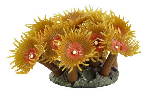 Enfeite De Silicone Soma Coral Zoanthus Dourado 02