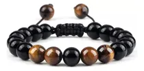 Comprar Pulsera Unisex Piedra Ojo De Tigre Onix Negro