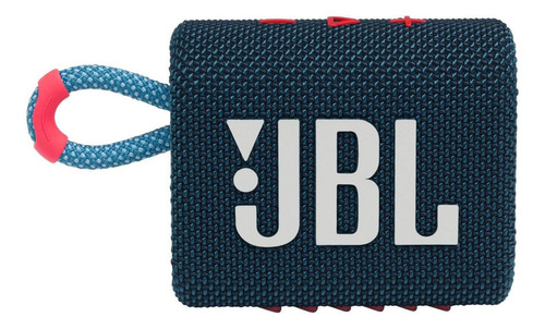 Parlante JBL Go 3 portátil con bluetooth waterproof blue y pink