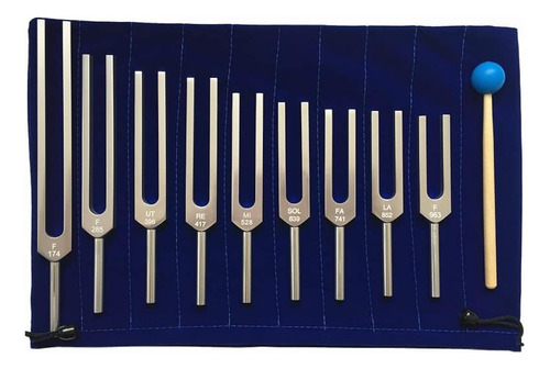 Solfeggio Tuning Fork Set - 9 Diapasones - Perfecto Para La 