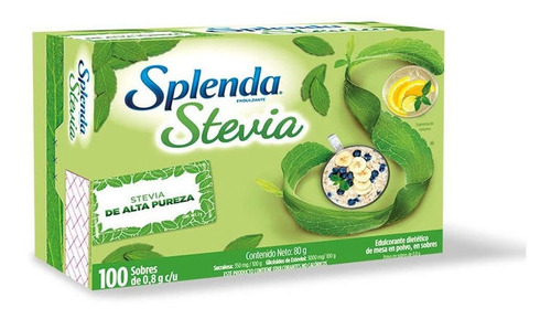 Edulcorante Stevia Splenda X100 Sobres De 1gr