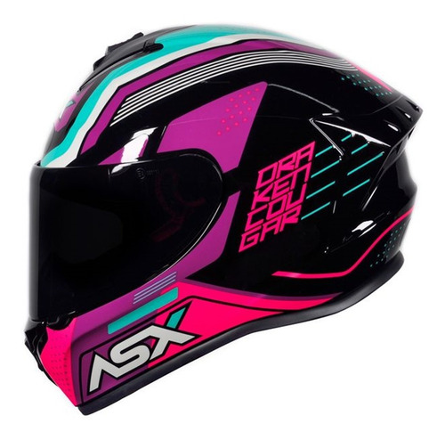 Capacete Moto Asx Draken Monocolor Solid Preto Fosco 