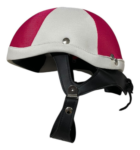 Casco Para Jockey O Turf Reforzados Fucsia Y Blanco M