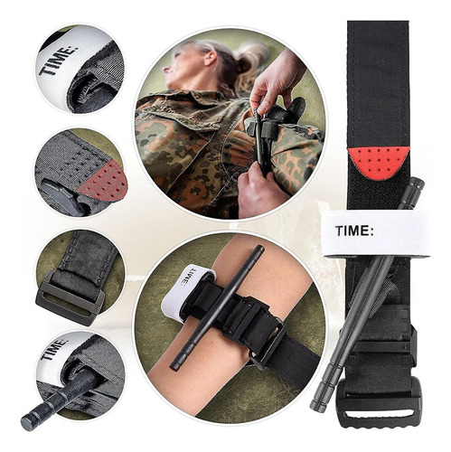 Kit Torniquete Táctico Tijera De Boton Varilla De Metal 3pcs