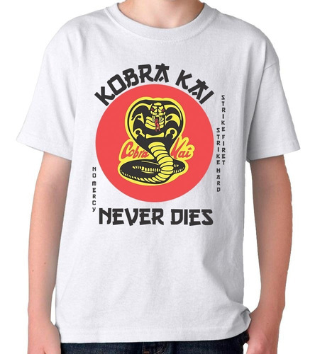 Remera Camiseta Cobra Kai Karate Kid Para Niños 3 Colores