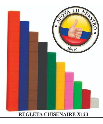 Regleta Cuisenaire Plástica X122, Juego Didáctico Matemático