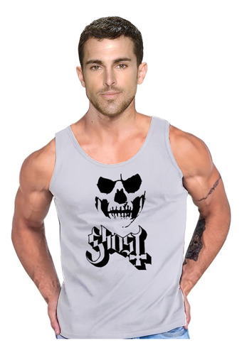 Polera Ghost Rock Banda Musculosa Tank  Algodon