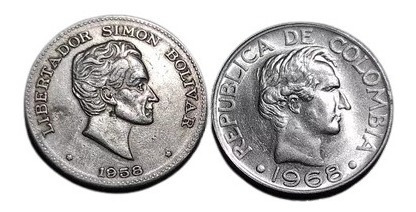 50 Centavos Colombia 1958 Y 1968 Monedas De Colección 