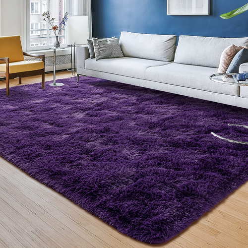 Przemy Alfombra De Area De Color Morado Oscuro Para Sala De 