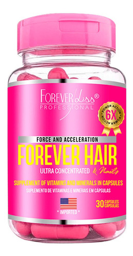 2 Forever Liss  Forever Hair Crescimento Capilar 30 Cápsulas